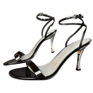 Nine West Size 11 M Black Anny3 Ankle Strap Open Toe High Heel Sandal Stiletto